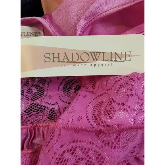 90's Vintage Deadstock Shadowline Nylon Pink with Lace Night Gown - Picture 12 of 12